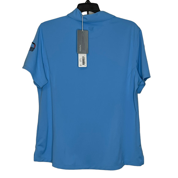 Cutter & Buck Polo Shirt Size Large Blue Grand‎ Sport Logo DryTec Womens SS - Picture 6 of 6